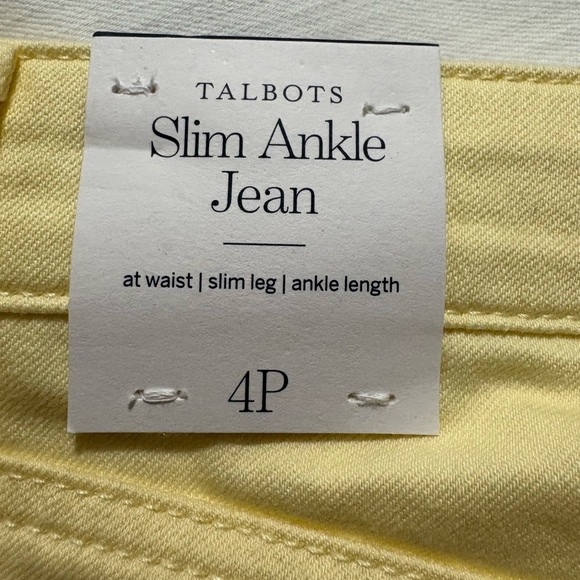 Bundle/2 Talbots Ankle Cropped Jeans White Skinny and Butter Yellow Slim. NWT 4P - Picture 14 of 16